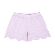 The Coral Palms® Ladies Scalloped Seersucker Lounge Shorts Embroidery Blanks - LIGHT PINK - CLOSEOUT