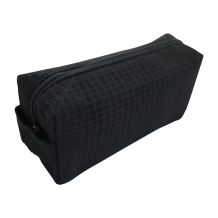 Small Cotton Waffle Cosmetic Bag Embroidery Blanks - BLACK