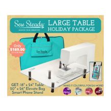 Sew Steady Clear Acrylic Portable Table - LARGE - 18in x 24in - Holiday Package