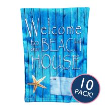 The Coral Palms® EasyStitch 2-Sided Garden Banner Flag - BEACH HOUSE - 10/pack