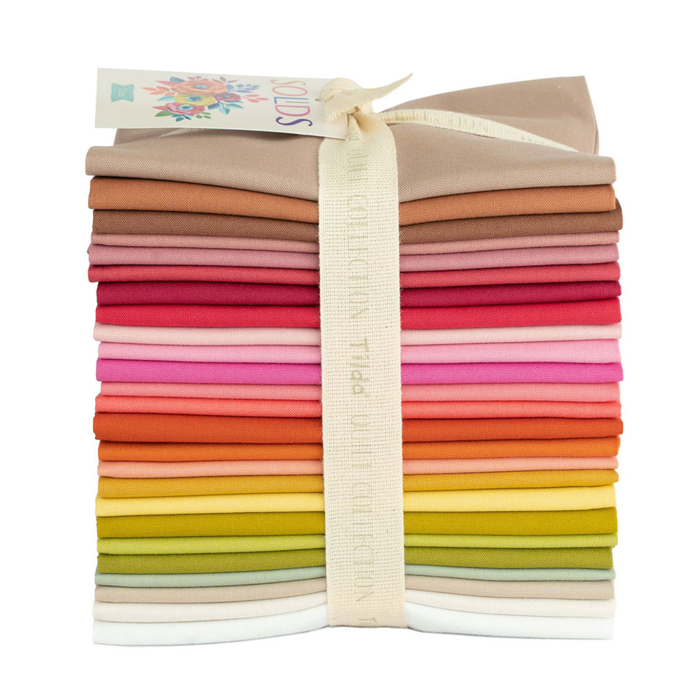 Tilda - Solids Fat Quarter Warm Bundle - 25-pieces - 20in x 22in