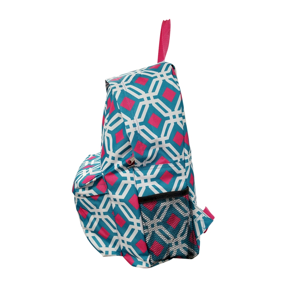 Graphic Print Backpack Embroidery Blanks - TURQUIOISE/HOT PINK TRIM - CLOSEOUT