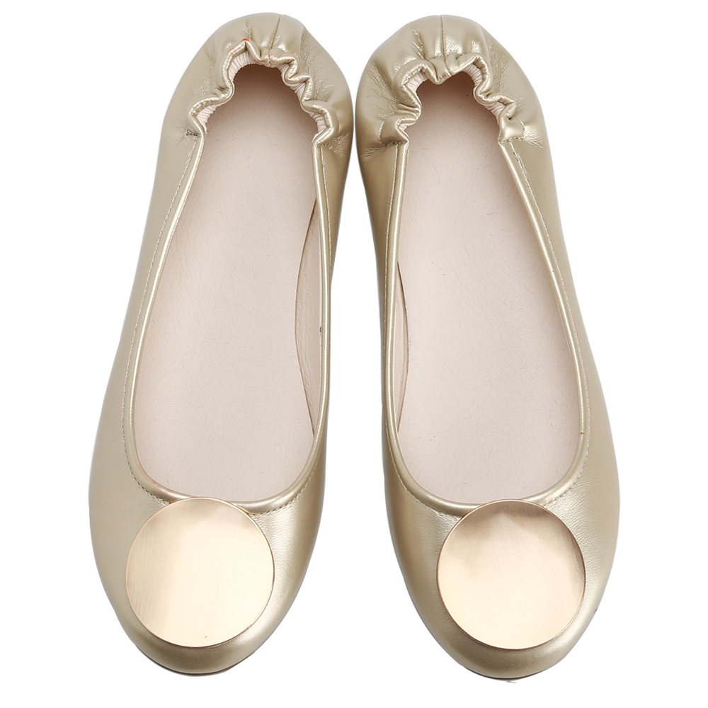Medallion Ballet Flats - CHAMPAGNE GOLD - CLOSEOUT