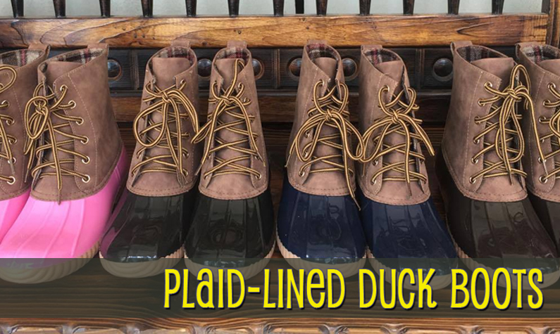 duck boots with plaid lining